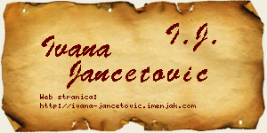 Ivana Jančetović vizit kartica